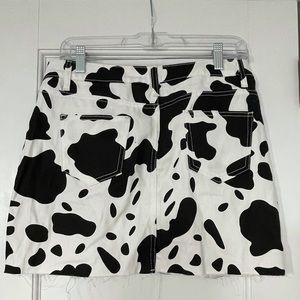 Cow print mini skirt